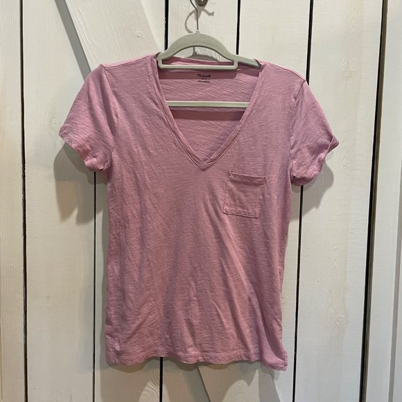 Madewell yellow pink bundle small V neck short sleeve basic tee - Picture 7 of 12